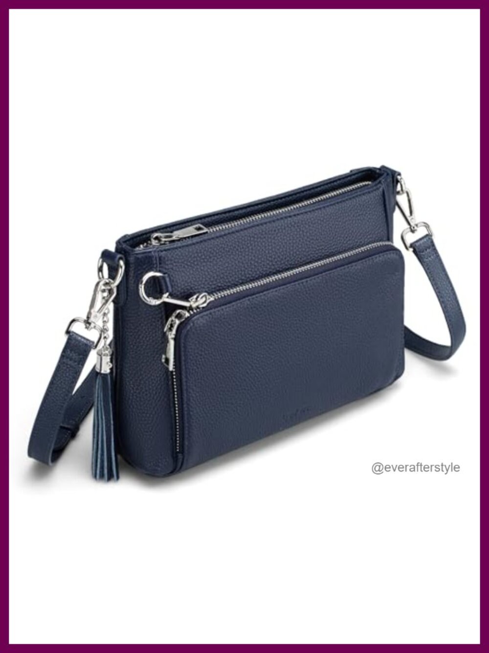 Genuine Leather Crossbody Bag RFID Anti Theft Built In Wallet Adjustable Strap